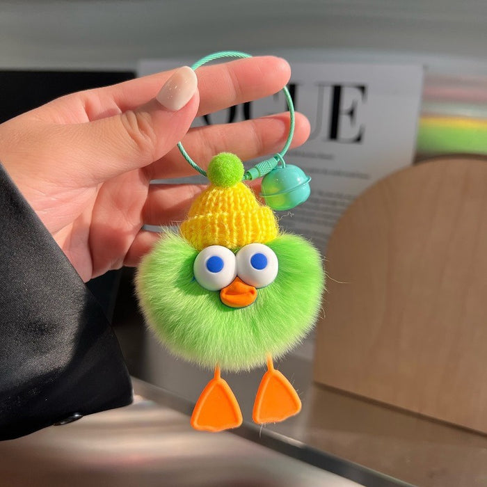 Wholesale cute plush big-eyed duck pendant Keychains