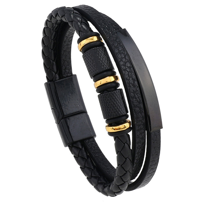 Wholesale Leather Braided Multi-layer Bracelet Fashionable and Simple JDC-BT-XH018