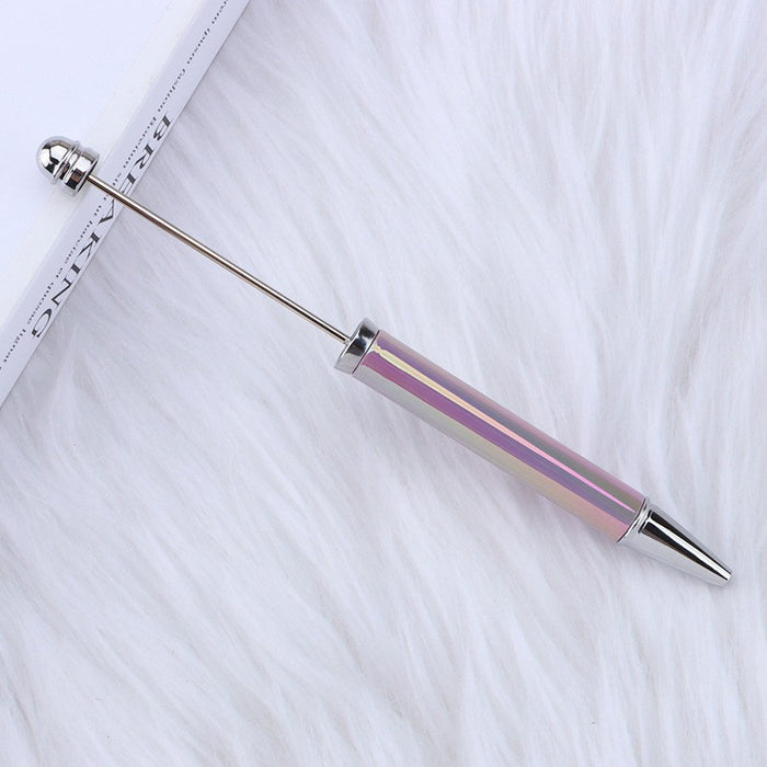 Wholesale Plastic UV Plating Colorful Gradient Beaded Ballpoint Pen JDC-PN-GanCai005