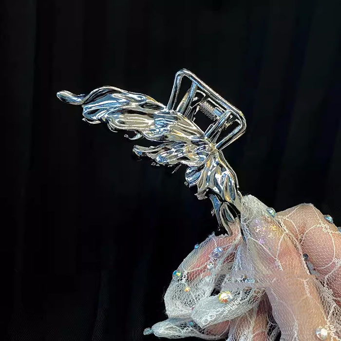 Wholesale Biochemical butterfly hair clip, liquid metal wind grip clip, shark clip, niche hair accessory