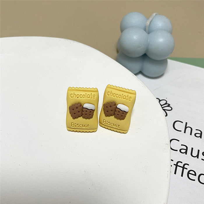 Wholesale Resin Earrings Simple Cartoon Candy Shape (S) JDC-ES-shier006