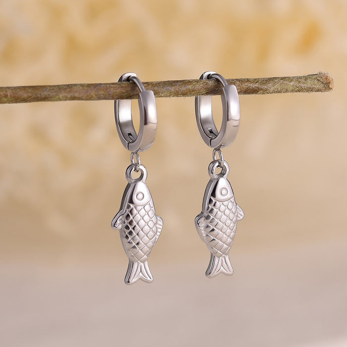 Wholesale Stainless steel  goldfish pendant earrings,  elegant and simple jewelry