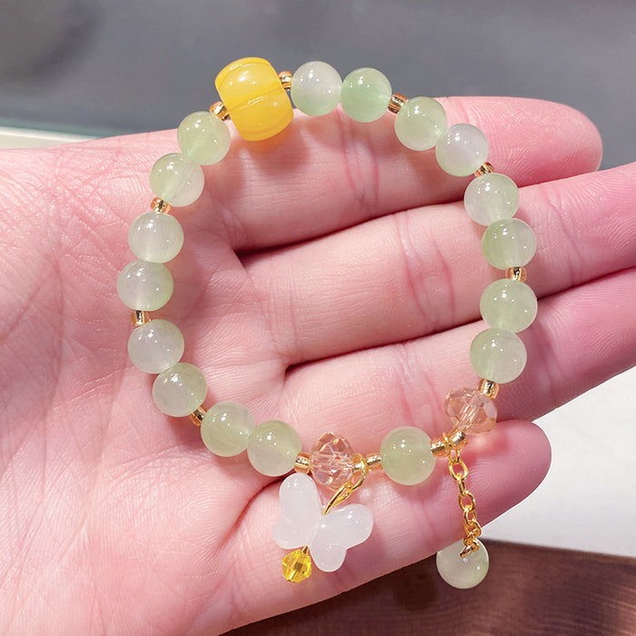 Wholesale Butterfly Bow Glass Bead Bracelet for Kids Trendy Jewelry Accessory MOQ≥3