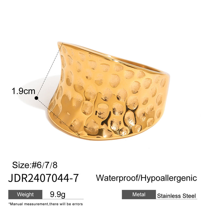 Wholesale Irregular design stainless steel gold pearl ring