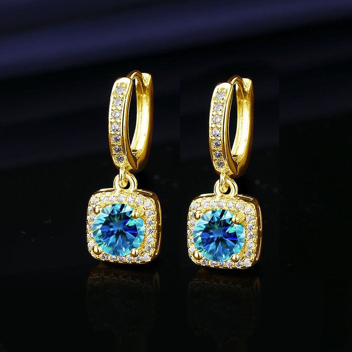 Wholesale  Princess Square Simulated Moissanite Stud Earrings Fashion Accessory Gift for Resale