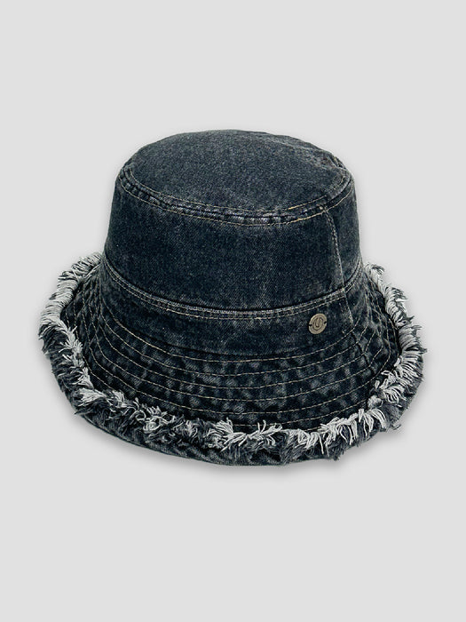 Wholesale Fashionable fringed denim hat, washed and worn fisherman hat, sun shading hat, sun protection versatile hiking hat