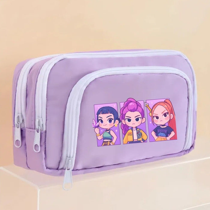 Wholesale Candy-colored cartoon print Pencil Bags for primary and secondary school girls