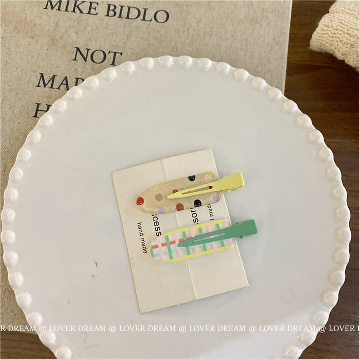 Wholesale Plaid seamless clip hair clip makeup clip bangs clip hair accessory