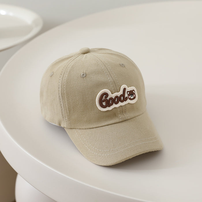 Wholesale Cute Cartoon Kids Baseball Cap Letter Bear Design Sun Hat For Boys Girls