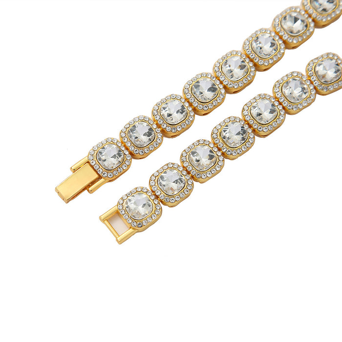 Wholesale Alloy Diamond Cuban Chain Men's Necklace JDC-NE-RenQing003