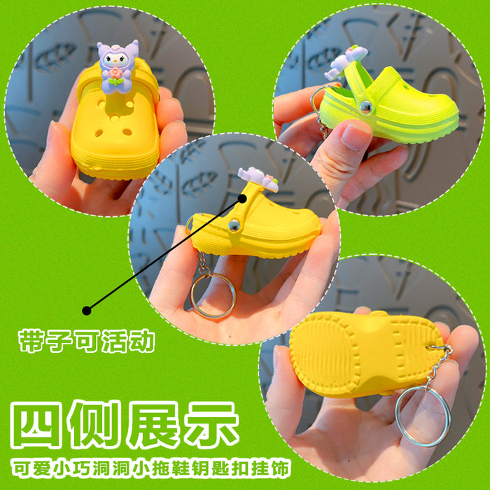 Cartoon Mini zapatillas Croc Keychain de Croc Slippers JDC-KC-Fuyue001