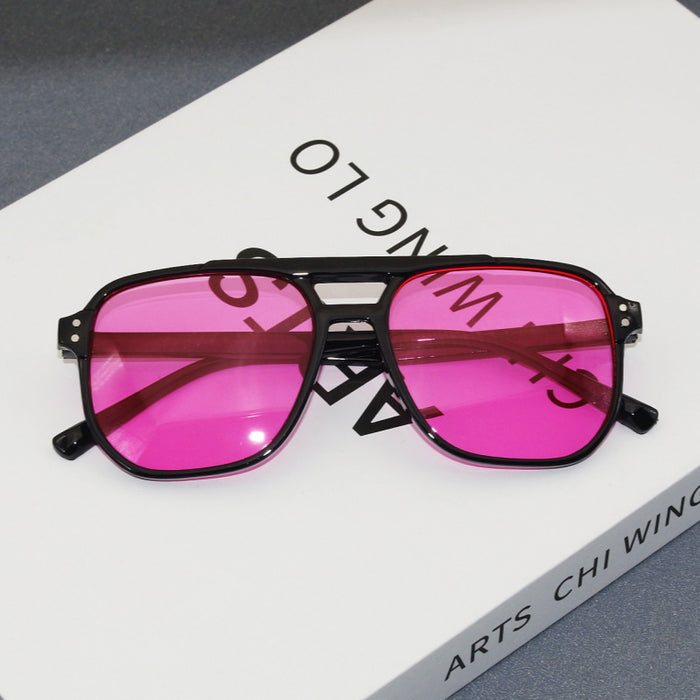 Wholesale Box sunglasses UV resistant retro double beam sunglasses