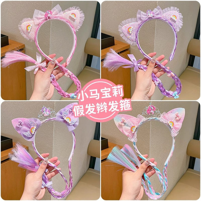 Wholesale Pony Sweet Gradient Wig Headband Girls Crown Headband Cartoon Hairpin