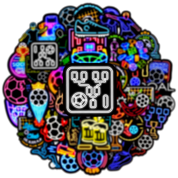 Wholesale 50 Neon Soccer Football Decoration DIY Stickers
