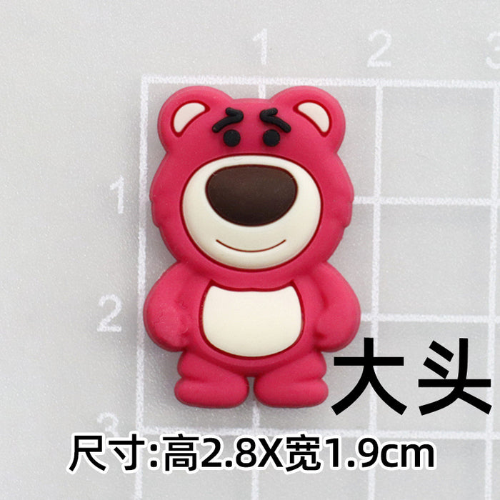 Wholesale 5pcs Cartoon bear soft rubber accessories cream rubber mobile phone case hole shoes hair accessories material bag