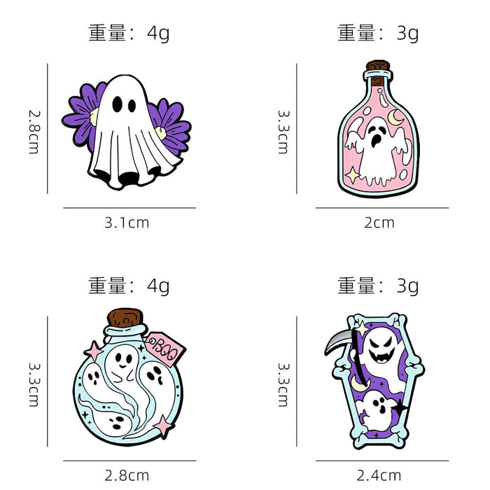 Wholesale  Badge Ghost Demon Cute Cartoon Holiday Decoration Clothes Bag Accessories Oil Drop Zinc Alloy Brooch