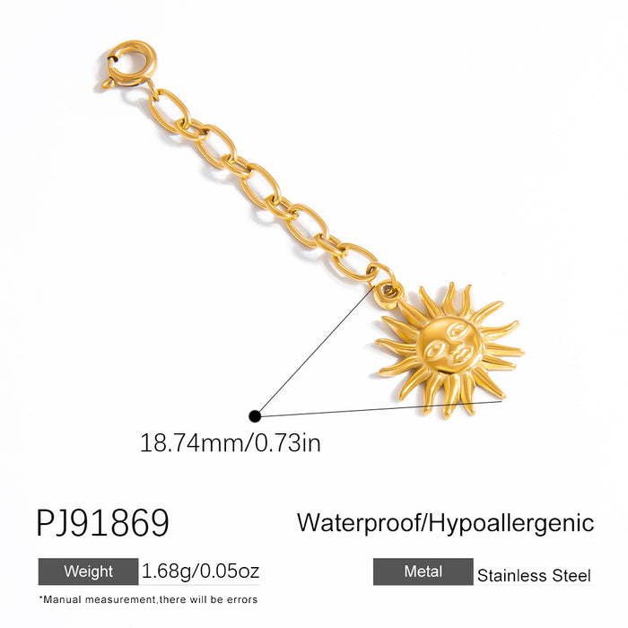 Wholesale Stainless steel bikini buckle ocean style shell rainbow oil drop pendant swimsuit pendant