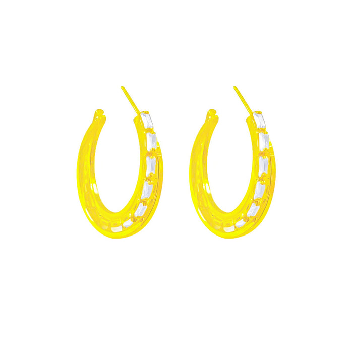 Wholesale Fashionable exaggerated circle earrings with a high-end feel, zircon earrings with a new temperament, silver needle earrings