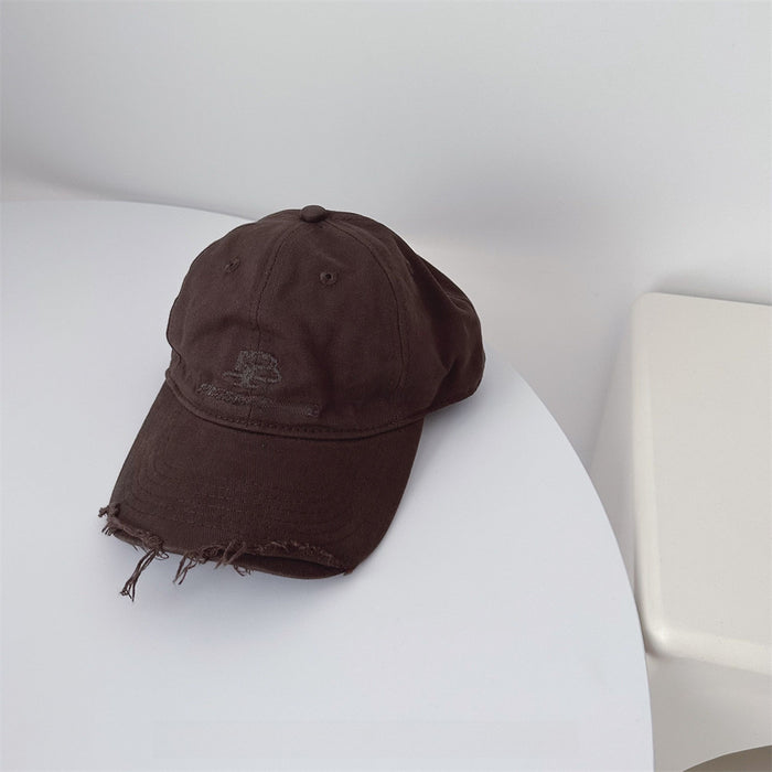 Wholesale Retro vintage distressed baseball cap versatile street racket soft top hat sunshade duckbill cap trendy