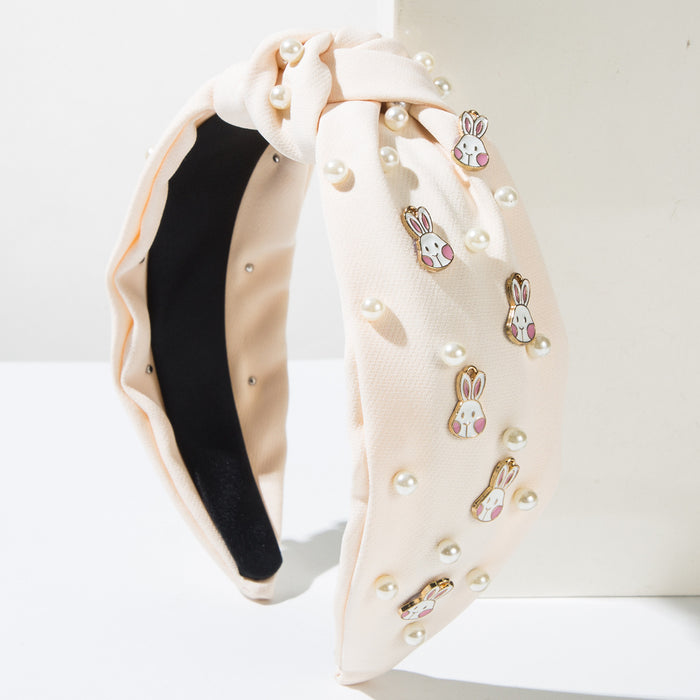 Wholesale Easter Beaded Alloy Bunny Headband