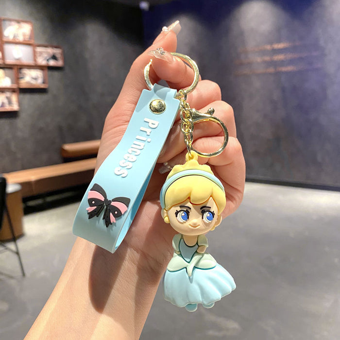 Wholesale Cartoon Princess Silicone Keychain Decorative Bag Charm MOQ≥2