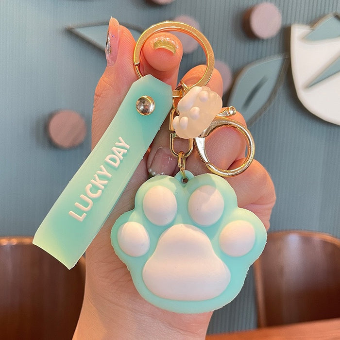 Wholesale  cute kitten claw keychain pendant doll key chain car schoolbag pendant small gift