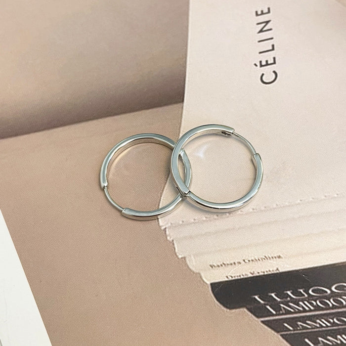 Wholesale Personalized, minimalist, metallic, geometric circular earrings, fashionable new style