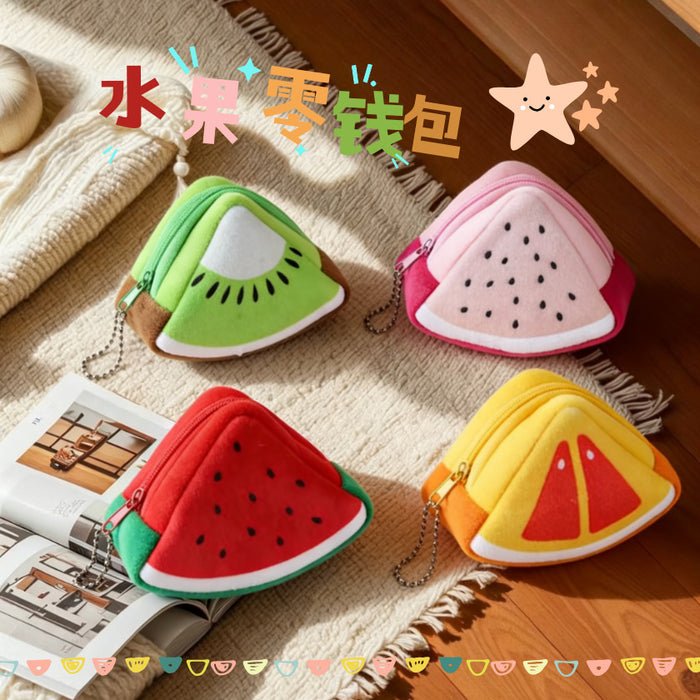 Wholesale Plush Fruit Coin Purse Keychain - Cute Cartoon Design Bag Charm MOQ≥3