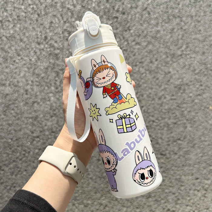 Wholesale Cute Straw Water Cup Cartoon Water Cup with Lanyard