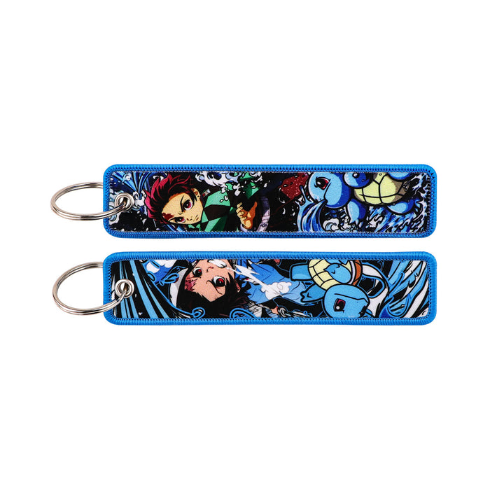 Wholesale Cartoon woven keychain lanyard  access control  ornaments fabric keychain