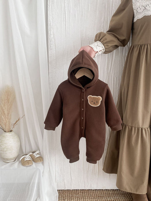 Wholesale Autumn and Winter Baby Jumpsuit Thick Fleece Bear Crawling Clothes JDC-BC-WeiNiS019