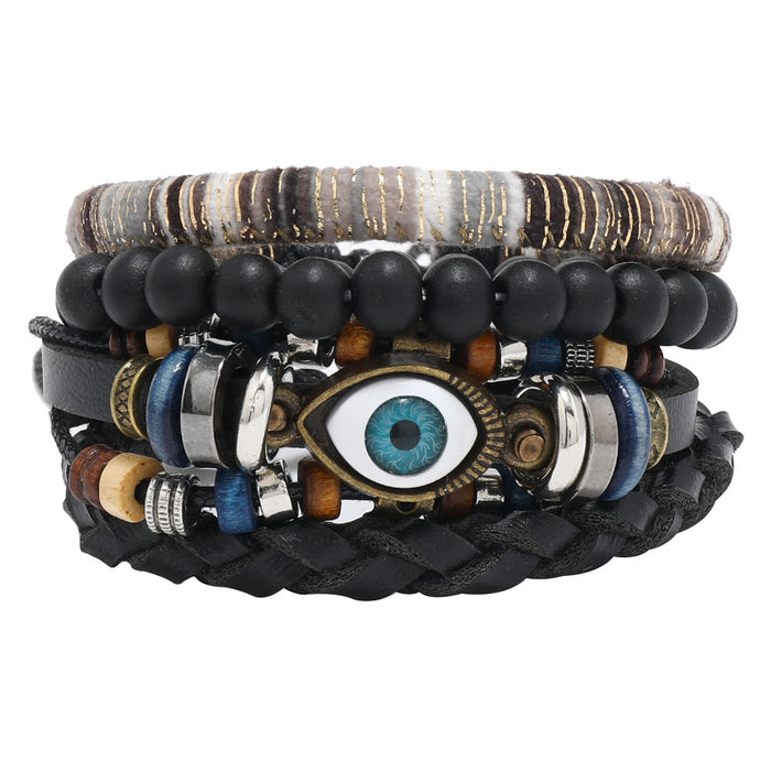 Wholesale 4pieces/pack Men's Bracelets Evil Eye Fashion Jewelry Bracelet JDC-BT-XH020