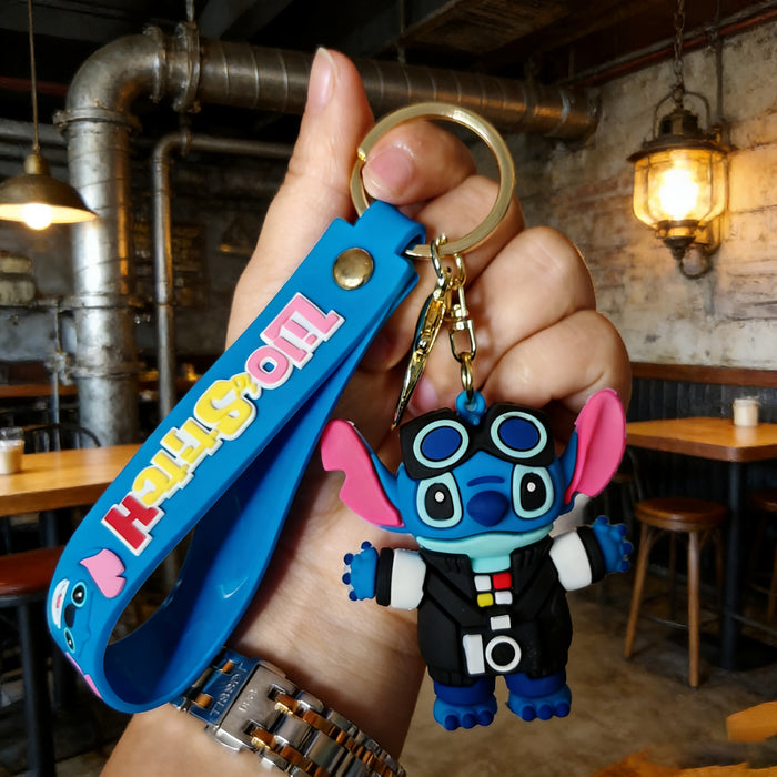 Wholesale Cute cartoon silicone 3D figurine keychain