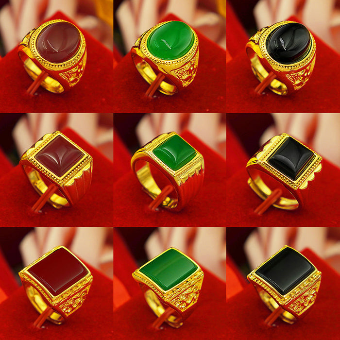 Wholesale Brass gold-plated ring set in men's style