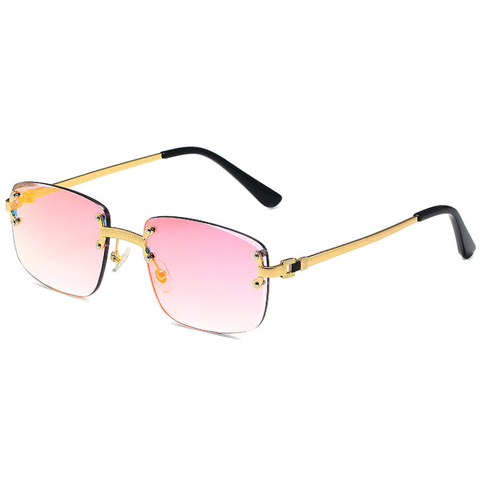 Wholesale  Rimless Trim Spring Foot Sunglasses Women's  Gradient Sunglasses Men's