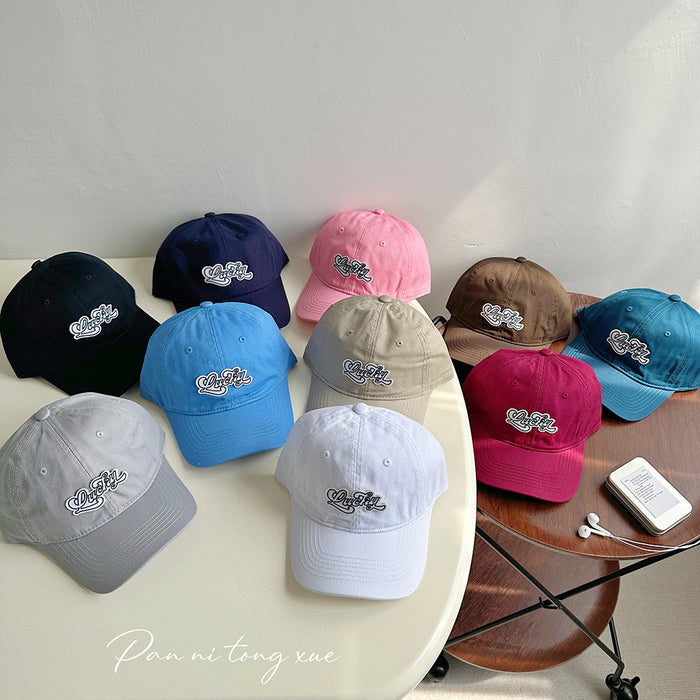 Wholesale Vintage washed embroidered letter baseball cap with wide brim, soft top, duckbill cap, versatile hat