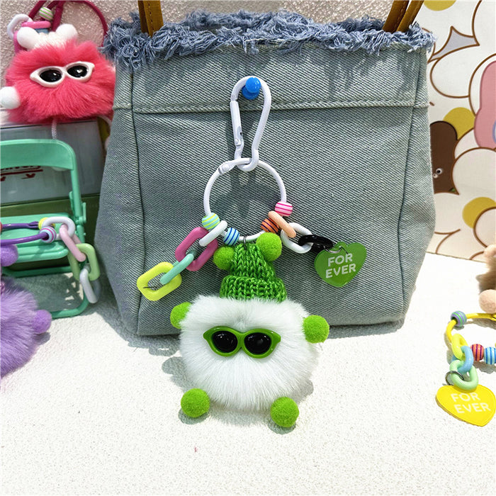 Wholesale Cartoon Plush Briquette Keychain Colorfulful Cute Doll Student School Bag Pendant Key Chain Pendant Small Gift