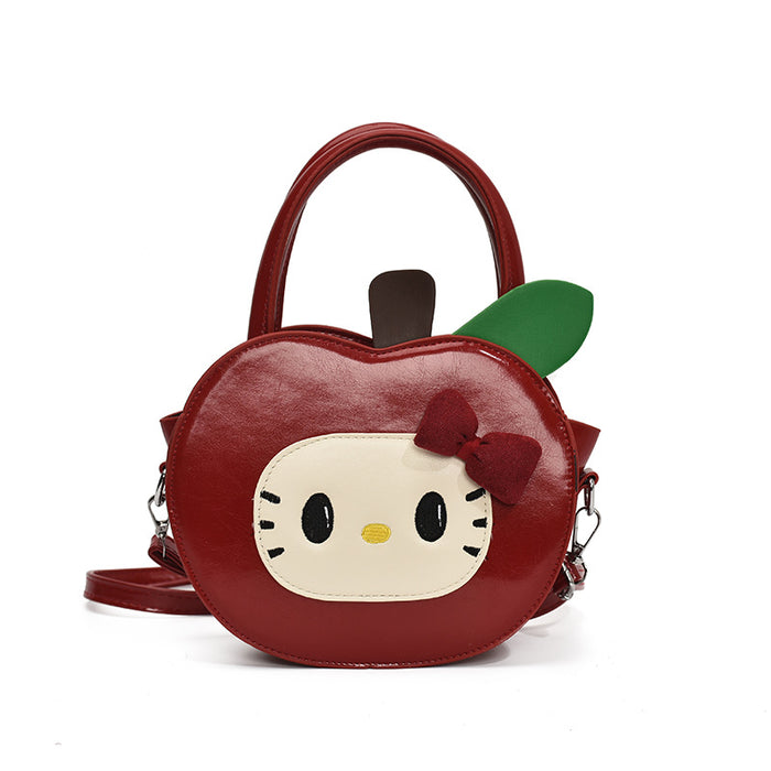 Wholesale Cat Red Apple Color Cute Women' s Bag Fruit Shoulder Crossbody Bag