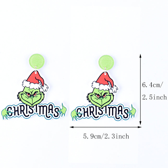 Wholesale New Christmas earrings green fur strange    Christmas tree snowflake elk gingerbread man