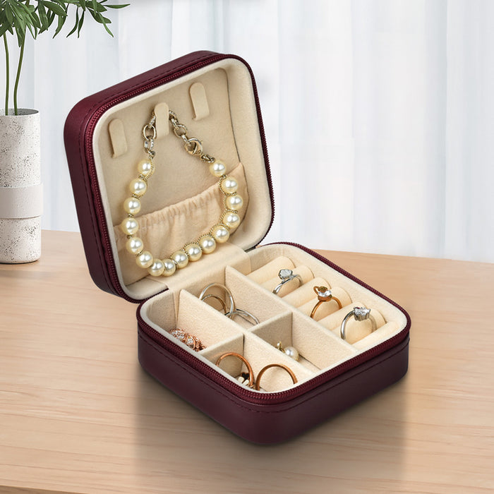 Wholesale Simple Mini Jewelry Storage Box Travel Portable Jewelry Box Small Ring Bag Ornament Box JDC-SB-ZX002