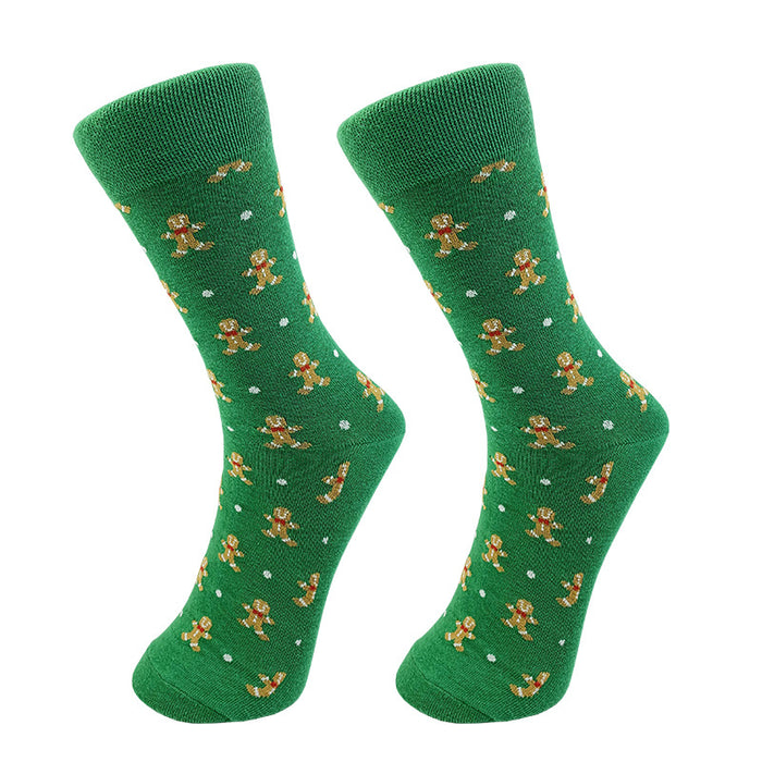 Wholesale Christmas Cartoon Elk Men's Mid-tube Socks JDC-SK-YiYan083