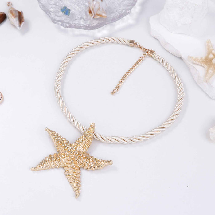Wholesale Marine Leisure Holiday Style Alloy Unique Starfish Necklace Earrings Jewelry