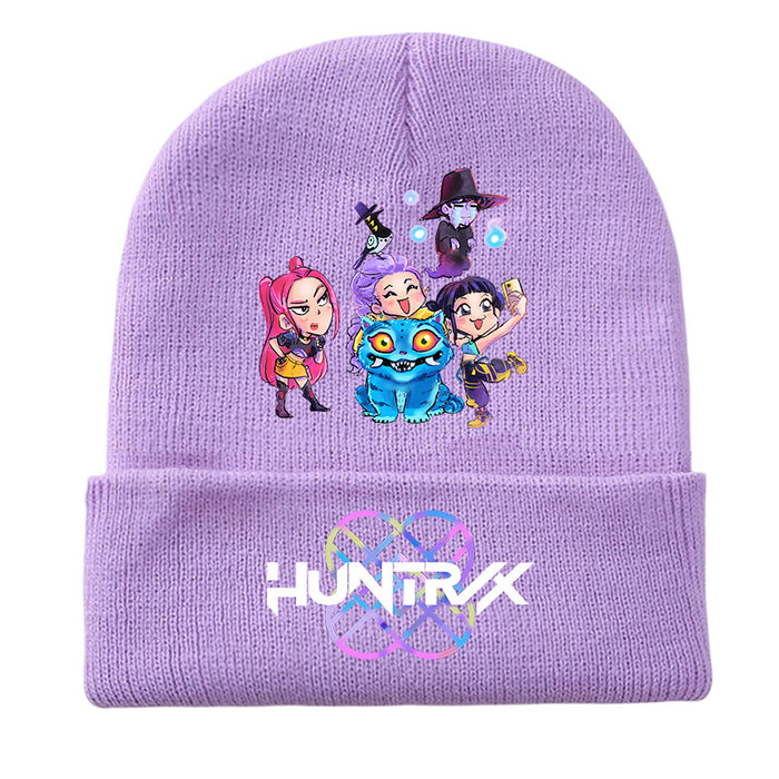 Wholesale Kpop Printed Knit Hat Fleece Hat