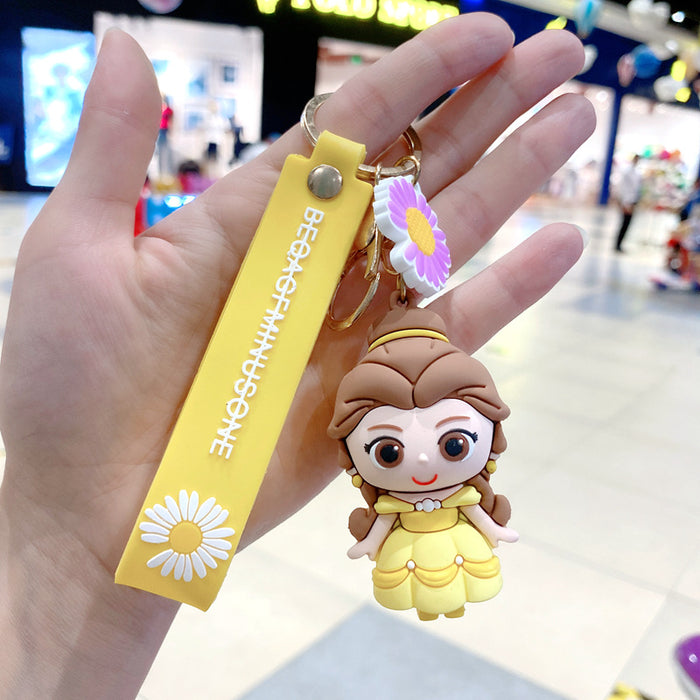 Wholesale Cartoon Princess Silicone Keychain Decorative Bag Charm MOQ≥2