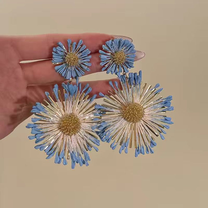 Wholesale Sun Flower Earrings - New Exaggerated Ear Accessories