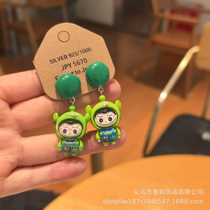 Wholesale Handmade new silver needle fun earrings ear clip niche design