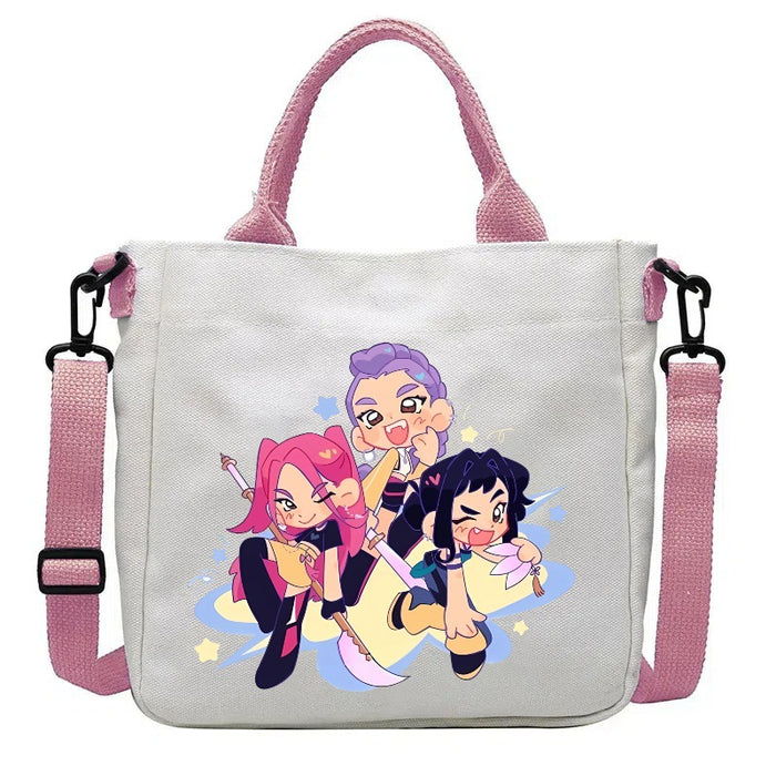 Wholesale KPOP Cartoon Print Canvas Crossbody Shoulder Bags