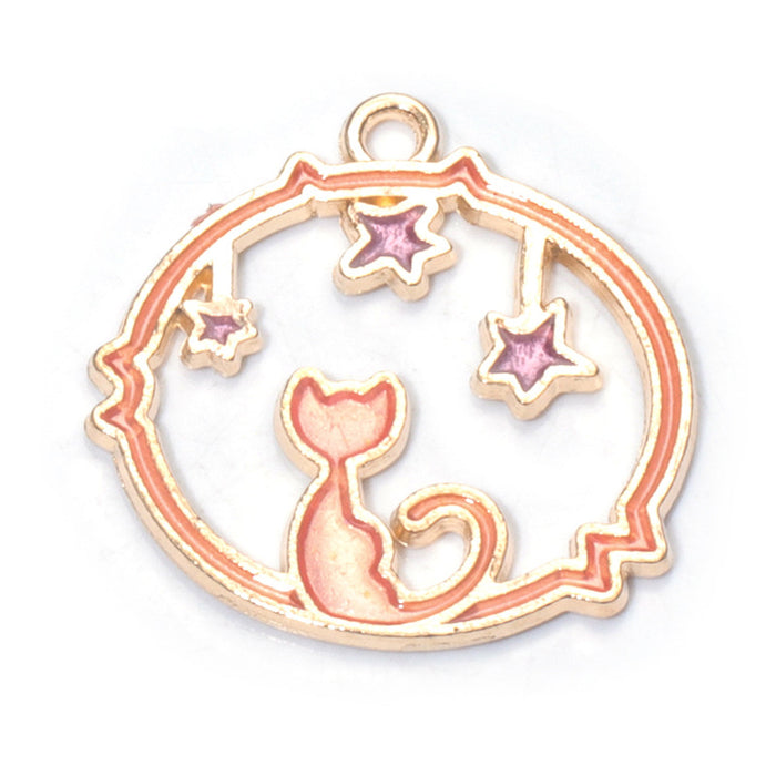 Wholesale Chic Pink Alloy Oil Drip DIY Jewelry Charms Crown Theme for Bracelet Necklace Bag Decoration