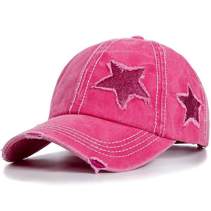 Wholesale Pure Cotton Perforated Pentagram Baseball Cap JDC-FH-RuiJ003