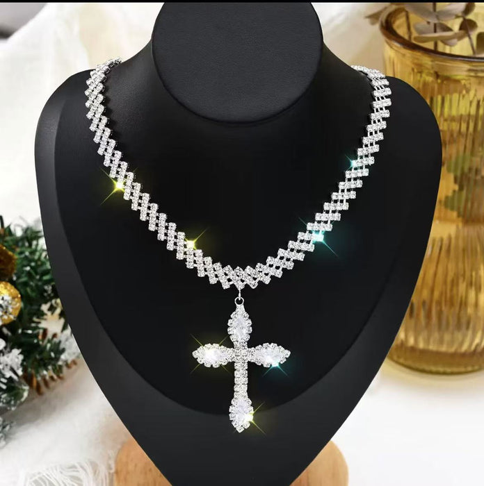Wholesale Jewelry full diamond cross pendant necklace